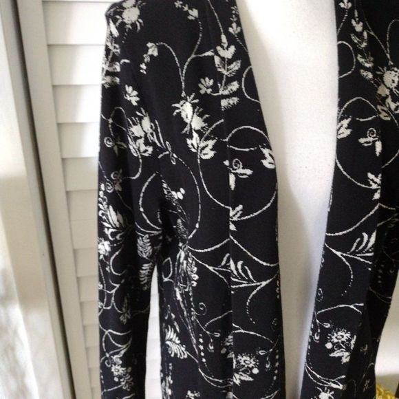 Charter CLUB jacquard floral open-front cardigan Sz. L - Picture 4 of 10